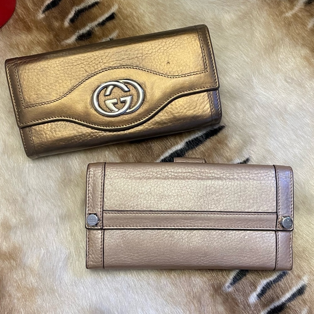 Bundle -  2 Gucci Leather Long Wallets